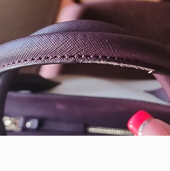 Kate Spade Two-Tone Satchel in Cream and Dark Brown Used - Picture 6 of 7